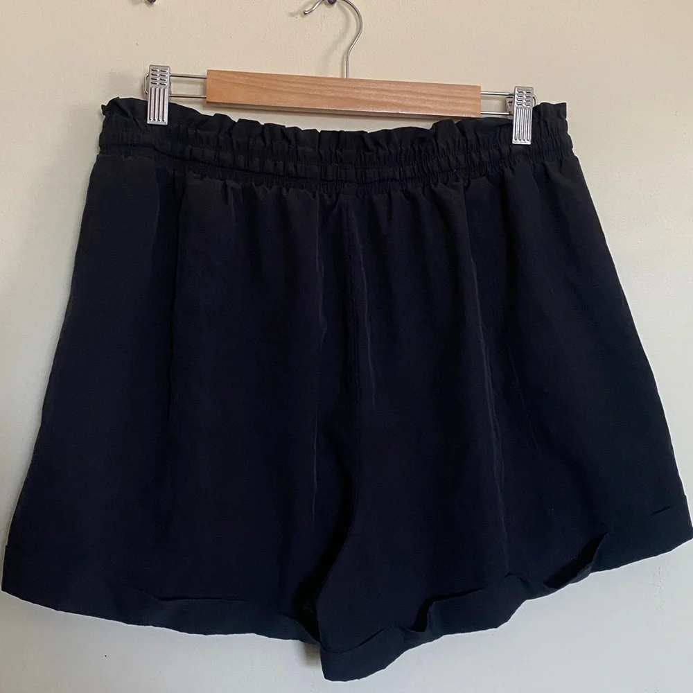 Women's Black Athletic Drawstring Shorts